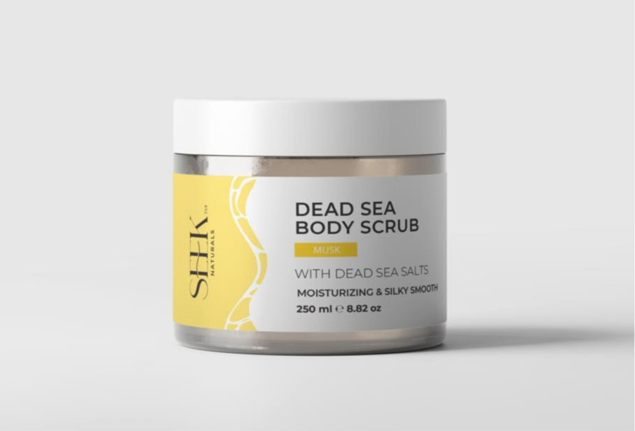 Musk Body Scrub with Dead Sea Salt, Shea Butter & Argan Oil – Deep Exfoliation for Smooth, Nourished Skin | SEEK Naturals