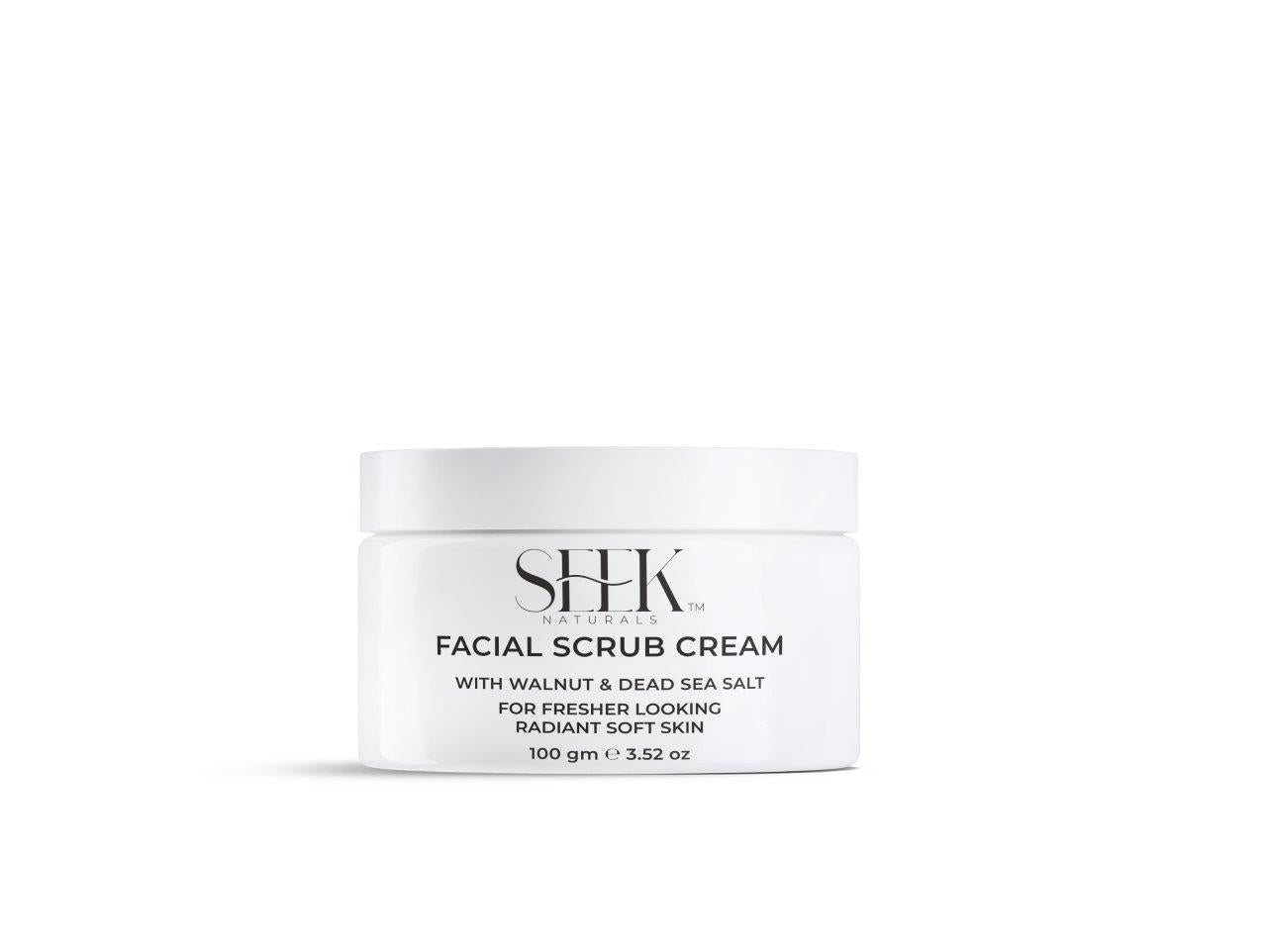 FACIAL SCRUB CREAM -Walnut & Dead Sea Minerals - Seek
