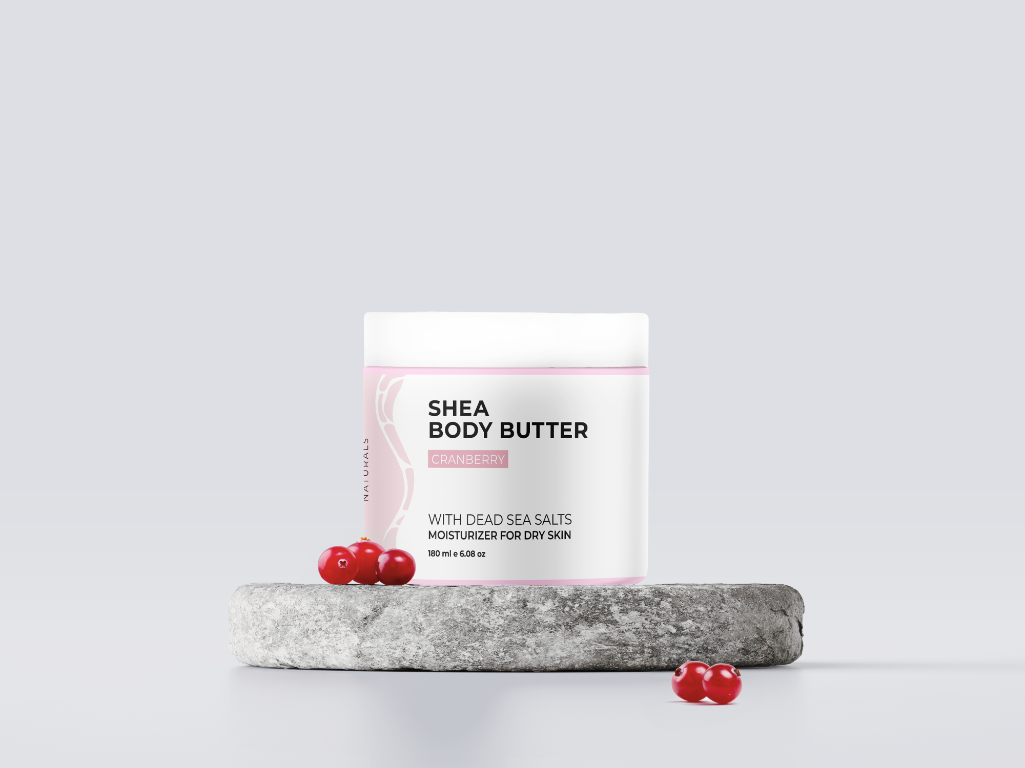 SEEK Naturals cranberry body butter with shea, cocoa butter, and Dead Sea minerals in clean packaging