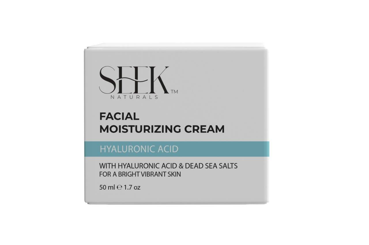 FACIAL MOISTRIZER CREAM – Hyaluronic Acid - Dead Sea Minerals - Seek