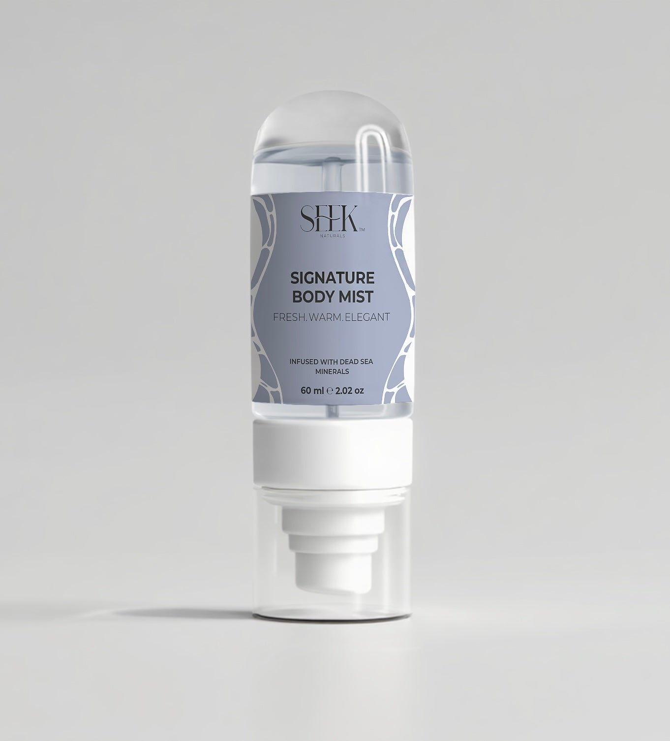 Signature Body Mist by SEEK Naturals infused with Dead Sea minerals”
	•	“Nourishing body mist with long-lasting fragrance by SEEK Naturals”